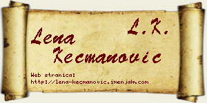 Lena Kecmanović vizit kartica